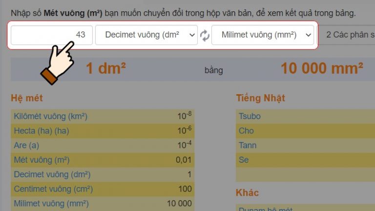 1dm2 bằng bao nhiêu cm2 m2 km2 và cách đổi 1 dm2 ra m2