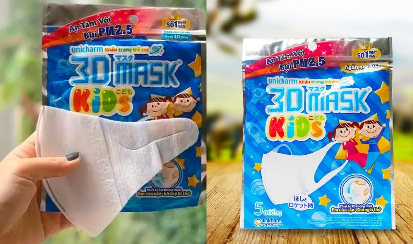 Túi 5 cái khẩu trang các loại Unicharm 3D Mask Kids
