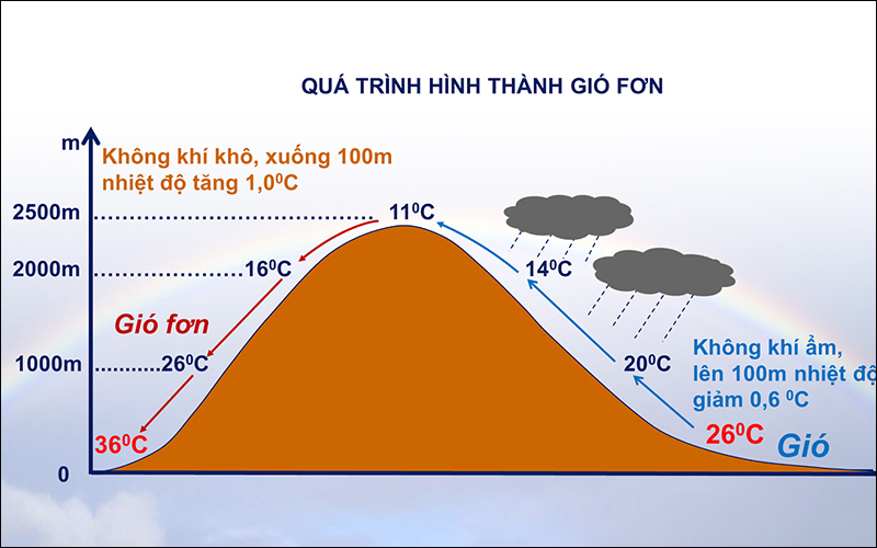 Quá trình hình thành gió phơn