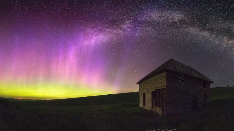 Cực quang tại Palouse - Đông Nam Washington, Hoa Kỳ được ghi lại bởi Nick Page