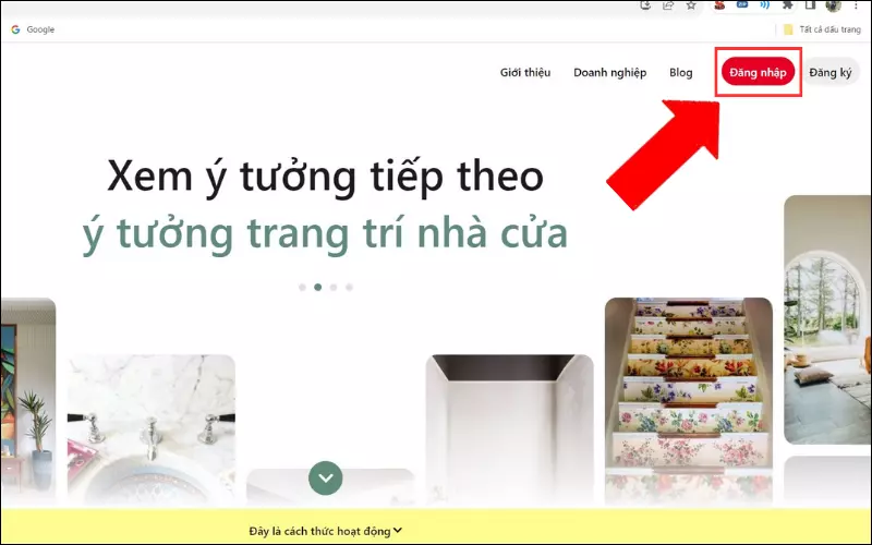 Bạn cần vào trang web Pinterest