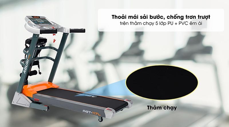 Băng tải 5 lớp rộng rãi giúp hạn chế trơn trượt