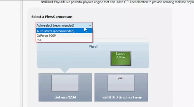 Tại đây, bạn có tùy chọn để GPU hoặc CPU để xử lý hiệu ứng vật lý
