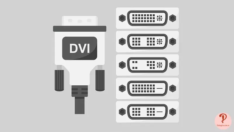 Cổng DVI sử dụng cáp DVI để kết nối và truyền tín hiệu đến màn hình