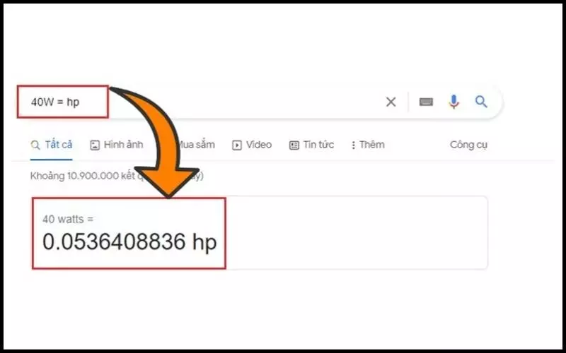 Cách tính Watt bằng Google