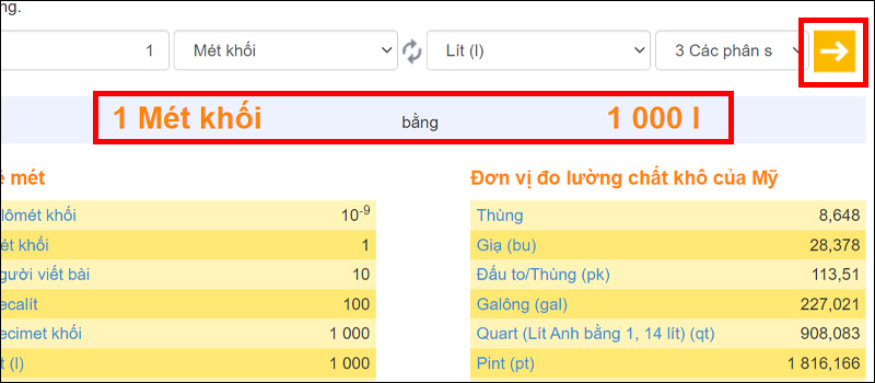 Nhấn mũi tên là bạn đã có thể nhận ngay đáp án