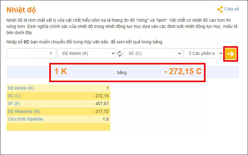 Nhấn vào mũi tên để chuyển đổi