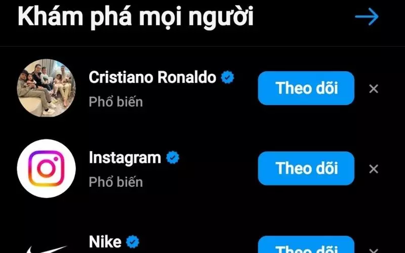 Bạn có thể lựa chọn người mà bạn muốn theo dõi trên IG