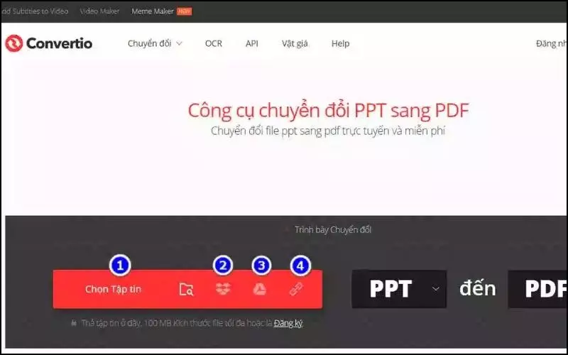 Các bạn có thể truy cập vào trang web online này để quá trình chuyển đổi file được diễn ra nhanh hơn