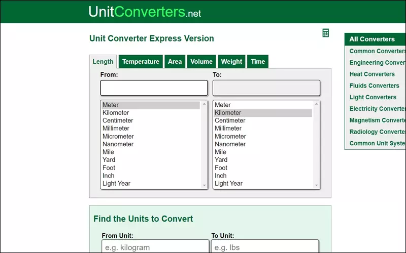 Bạn cần vào trang web UnitConverters.net