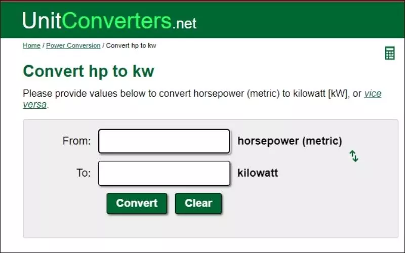 Truy cập Unit Converter