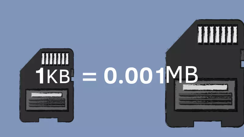 1 KB bằng 0,001 MB