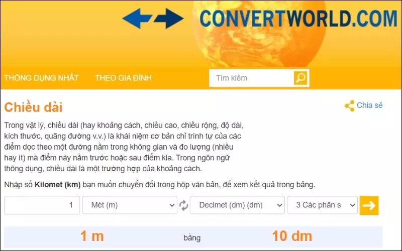 Truy cập vào trang Convert World