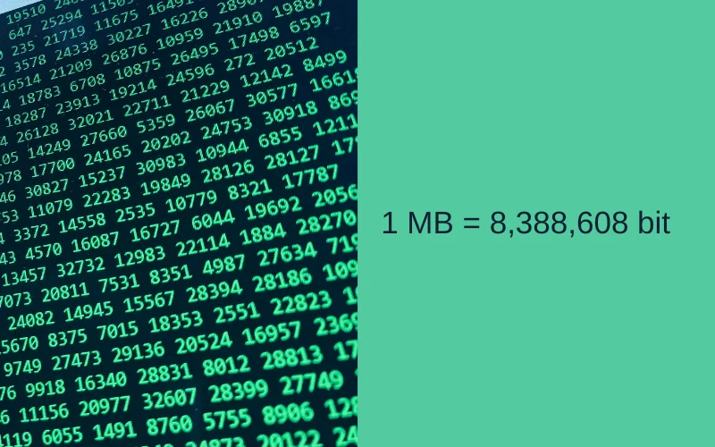 1 MB tương đương với 8,388,608 bit