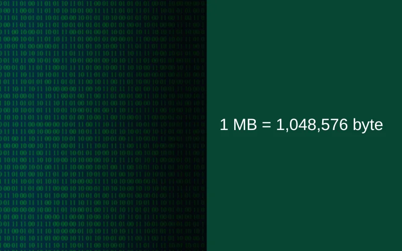 1 MB tương đương với 1,048,576 byte