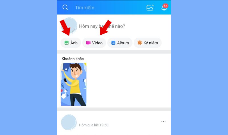 Tiếp đến, bạn chọn "Đăng ảnh" hoặc "Đăng video"