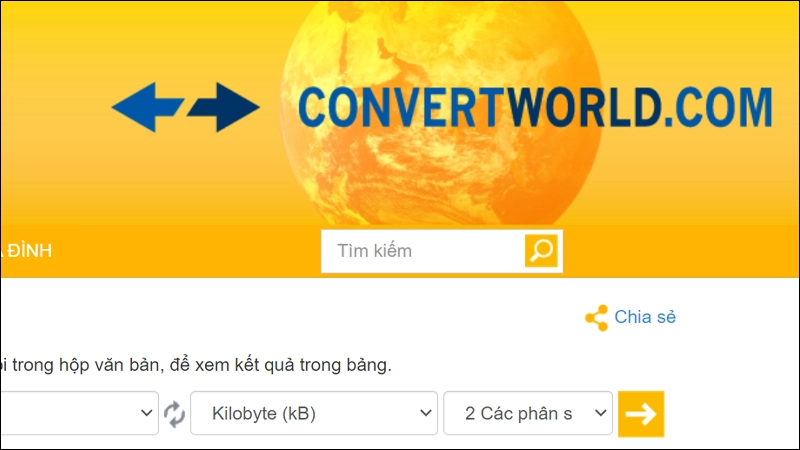 Truy cập vào trang web Convert World