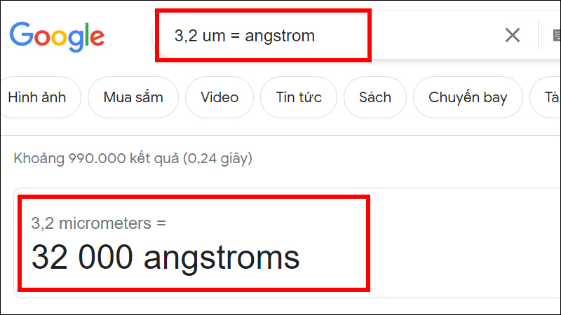 Dùng Google để chuyển đổi