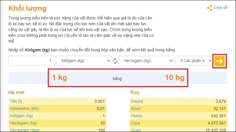 Nhấn chọn dấu mũi tên để chuyển đổi