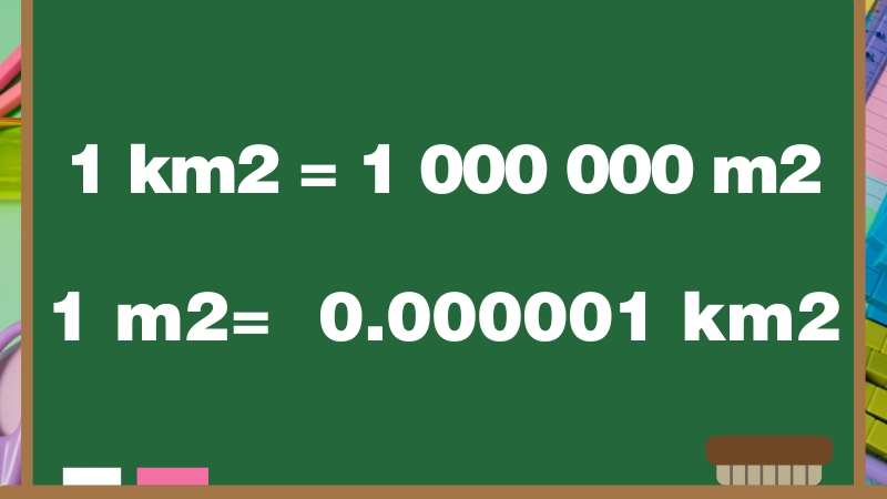 Đổi đơn vị m2 sang km2