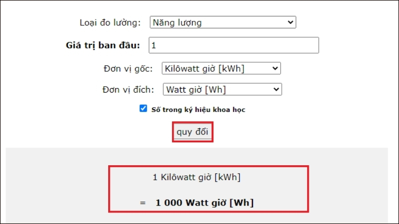 Nhấn chọn dấu mũi tên để chuyển đổi