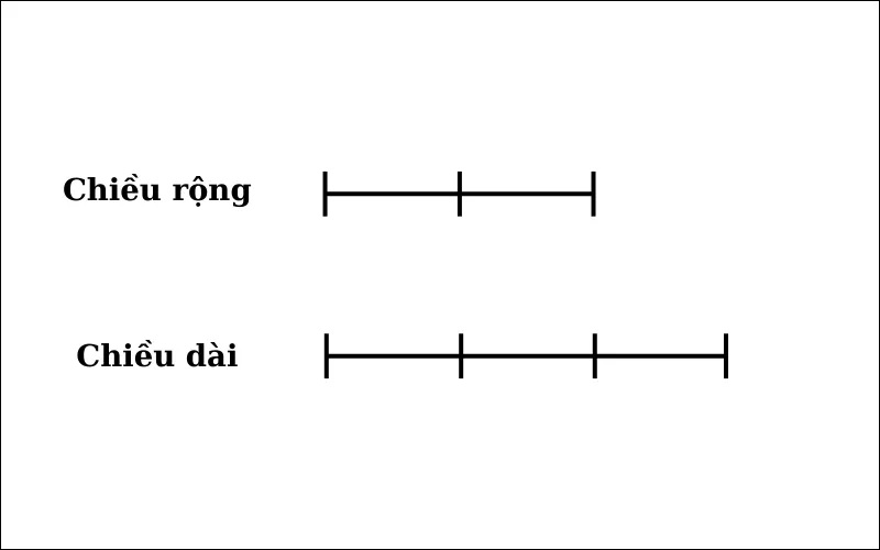 Chiều rộng của hình chữ nhật bằng 2/3 chiều dài