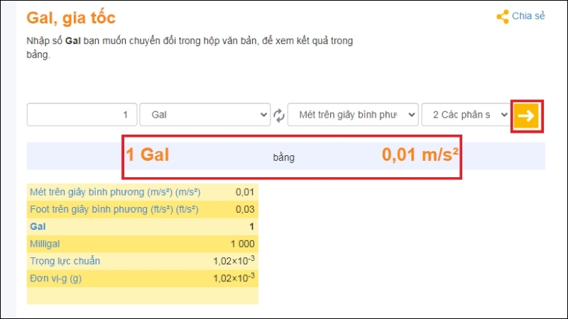 Nhấn chọn dấu mũi tên để chuyển đổi