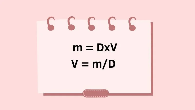 Công thức tính thể tích và khối lượng 