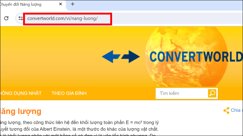 Truy cập vào trang web Convert World