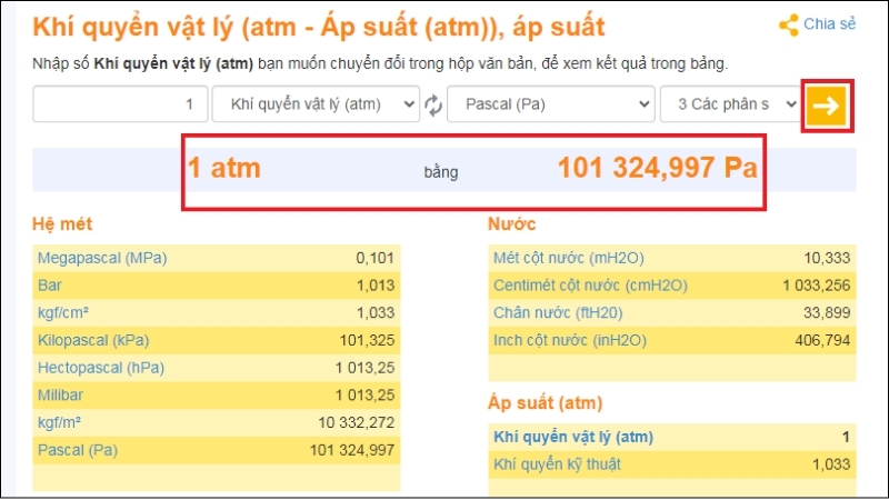 Nhấn chọn dấu mũi tên để chuyển đổi