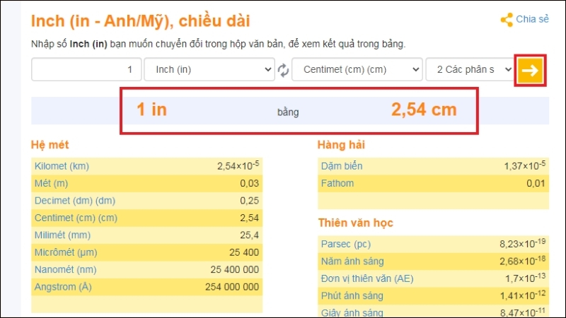 Nhấn chọn dấu mũi tên