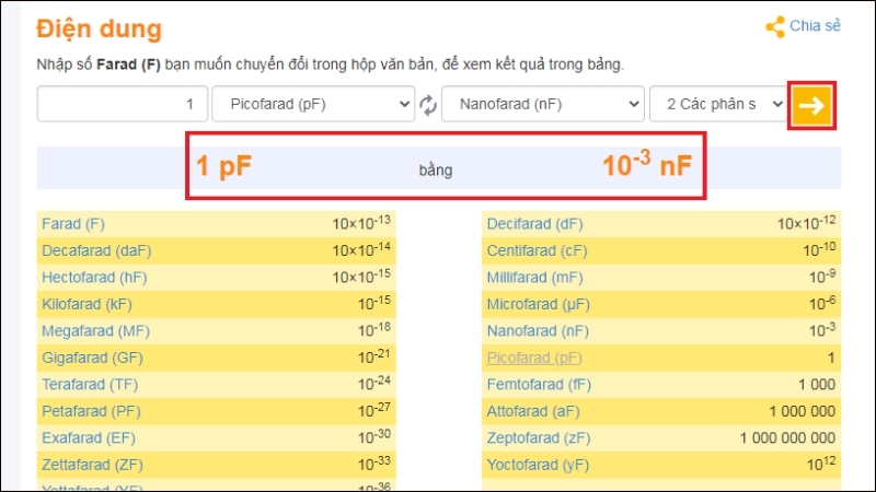 Nhấn chọn dấu mũi tên để chuyển đổi