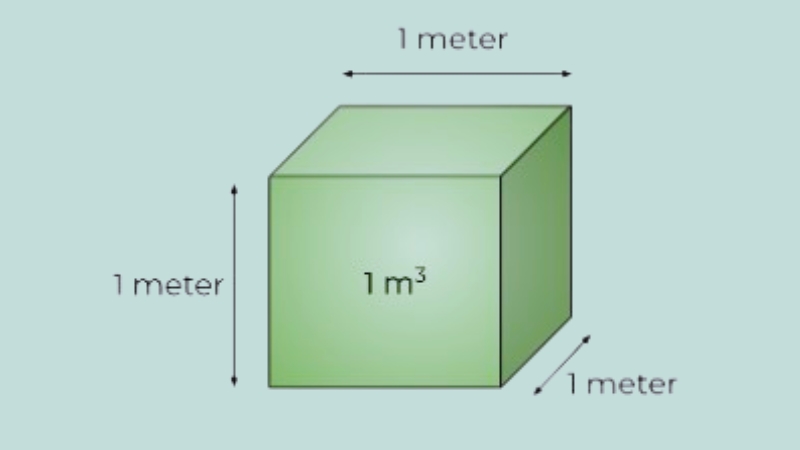 Mét khối là thể tích của vật khối 
