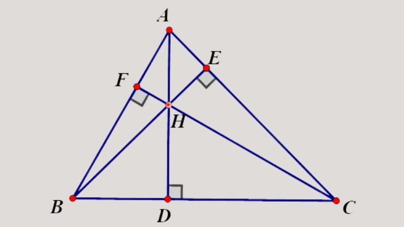 Giao điểm 3 đường cao là trực tâm tam giác đó