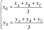 Xác định trọng tâm của tam giác dựa vào tọa độ của trọng tâm tam giác