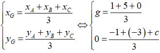 Ví dụ minh họa tìm tọa độ của trọng tâm tam giác - 10