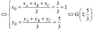 Ví dụ minh họa tìm tọa độ của trọng tâm tam giác - 18